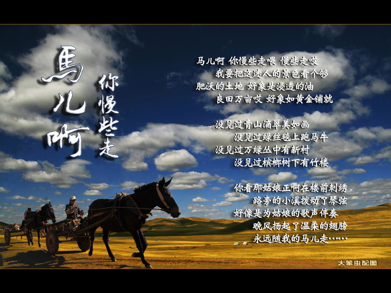 经典老曲 马儿啊你慢些走 壮丽的景色看不够 葫芦丝三重奏曲谱 示范