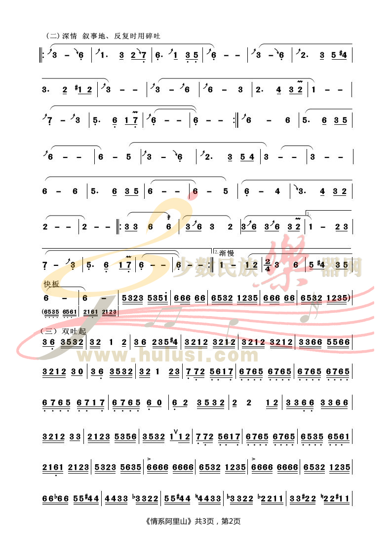 葫芦丝曲谱同步(2)